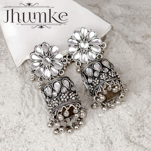 Silver Afgani Jhumka - The Earth Store - Fashion Accessories